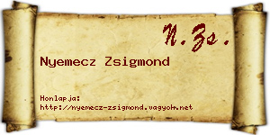 Nyemecz Zsigmond névjegykártya