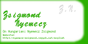 zsigmond nyemecz business card